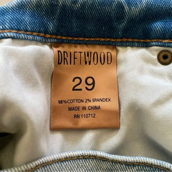 Driftwood Saydi Embroidered Floral Denim Mini Skirt Size 29