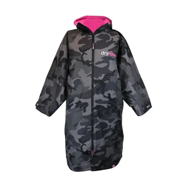 Dryrobe - Advanced Long Sleeve V3 - Black Camo/Pink