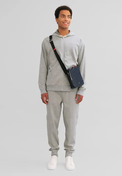 DUDU Borsello Man in real colorful leather, adjustable shoulder bag, small compact design, multi compartment and zip closure