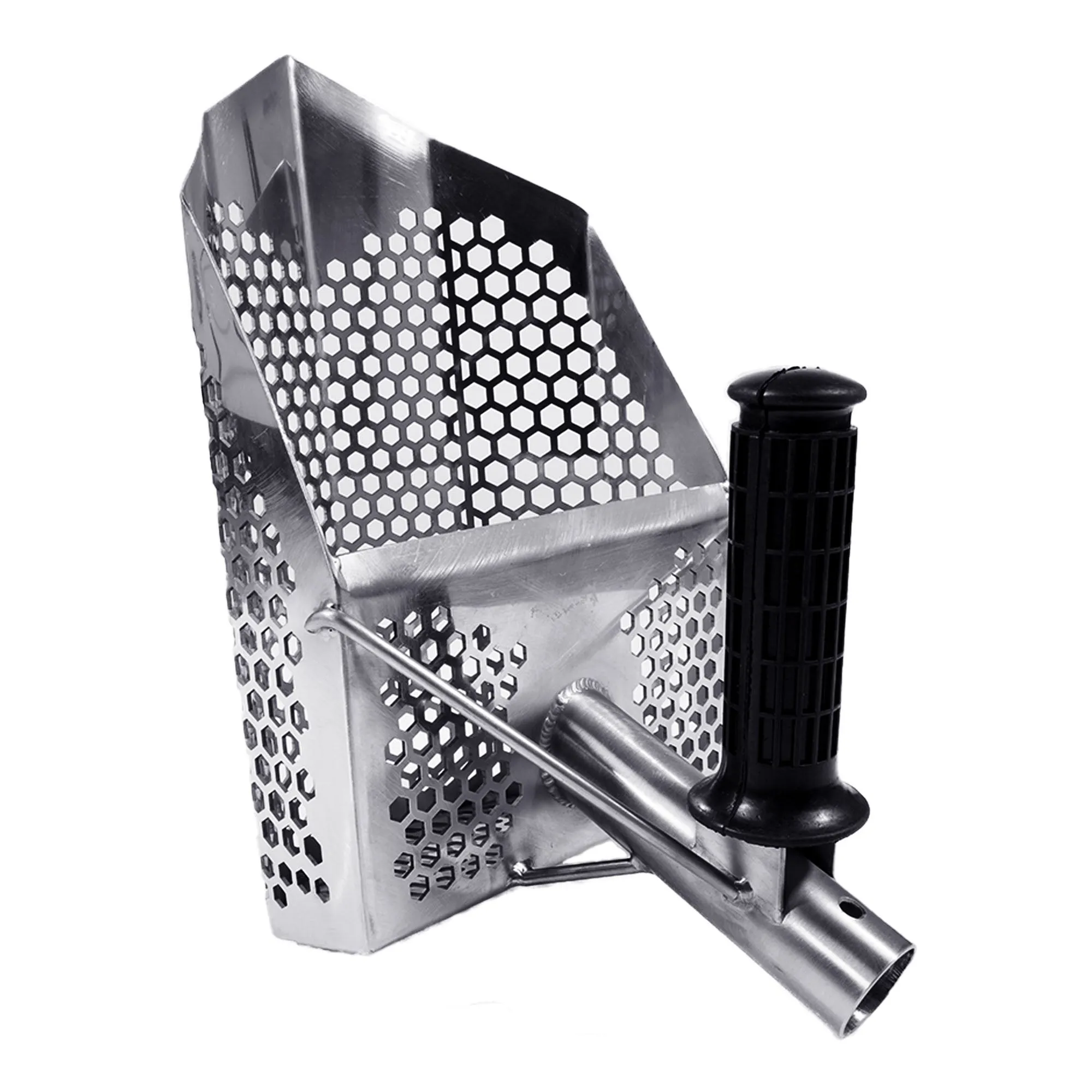 Dune Scoops ProSeries Typhon Beach Sand Scoop 1.5mm 304 Stainless Steel/Combined Holes 5-7-9mm and Carbon Fiber Rod with Handle
