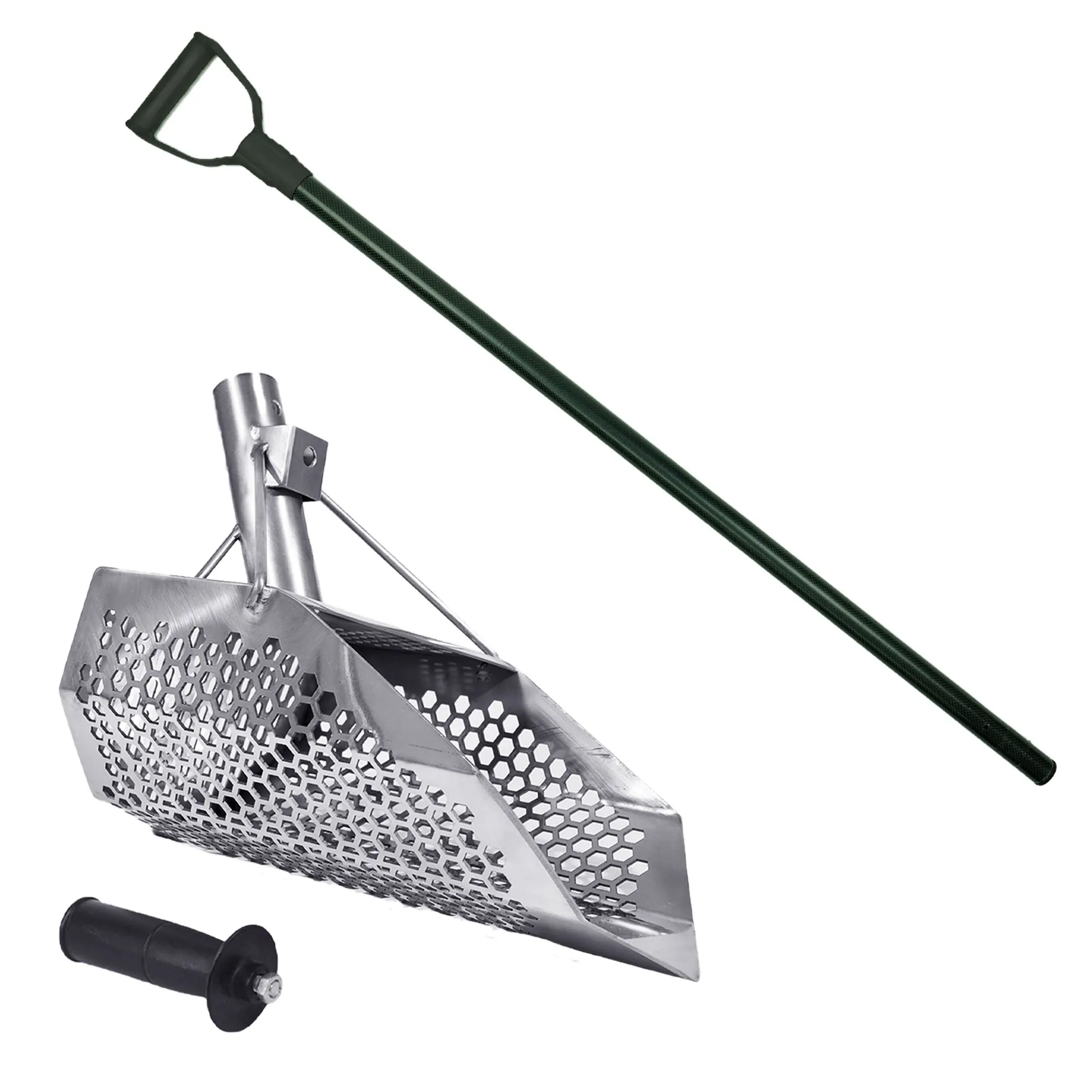Dune Scoops ProSeries Typhon Beach Sand Scoop 1.5mm 304 Stainless Steel/Combined Holes 5-7-9mm and Carbon Fiber Rod with Handle