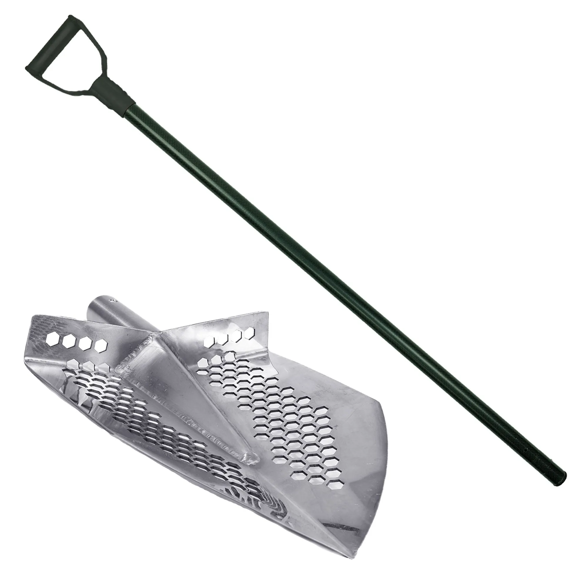 Dune Scoops Stainless Steel 2.0mm Shovel for Digging/10mm Hexahedron Holes and Carbon Fiber Rod with Handle
