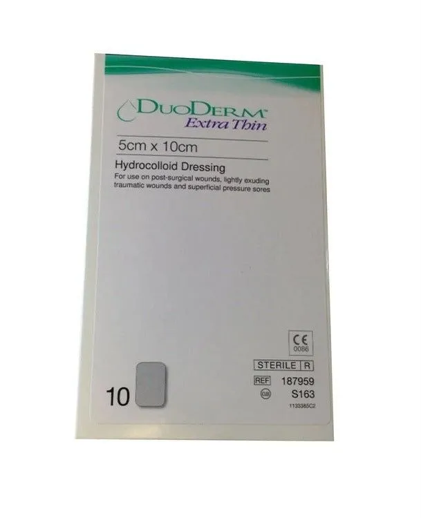 Duoderm Extra Thin 5cm x 10cm Hydrocolloid Dressing S163