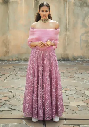 Dusty rose embroidered gown