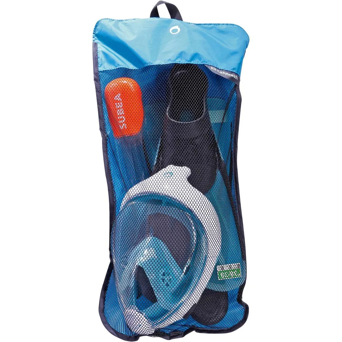Easybreath Mask and Fins Snorkelling Set - Turquoise Blue Black