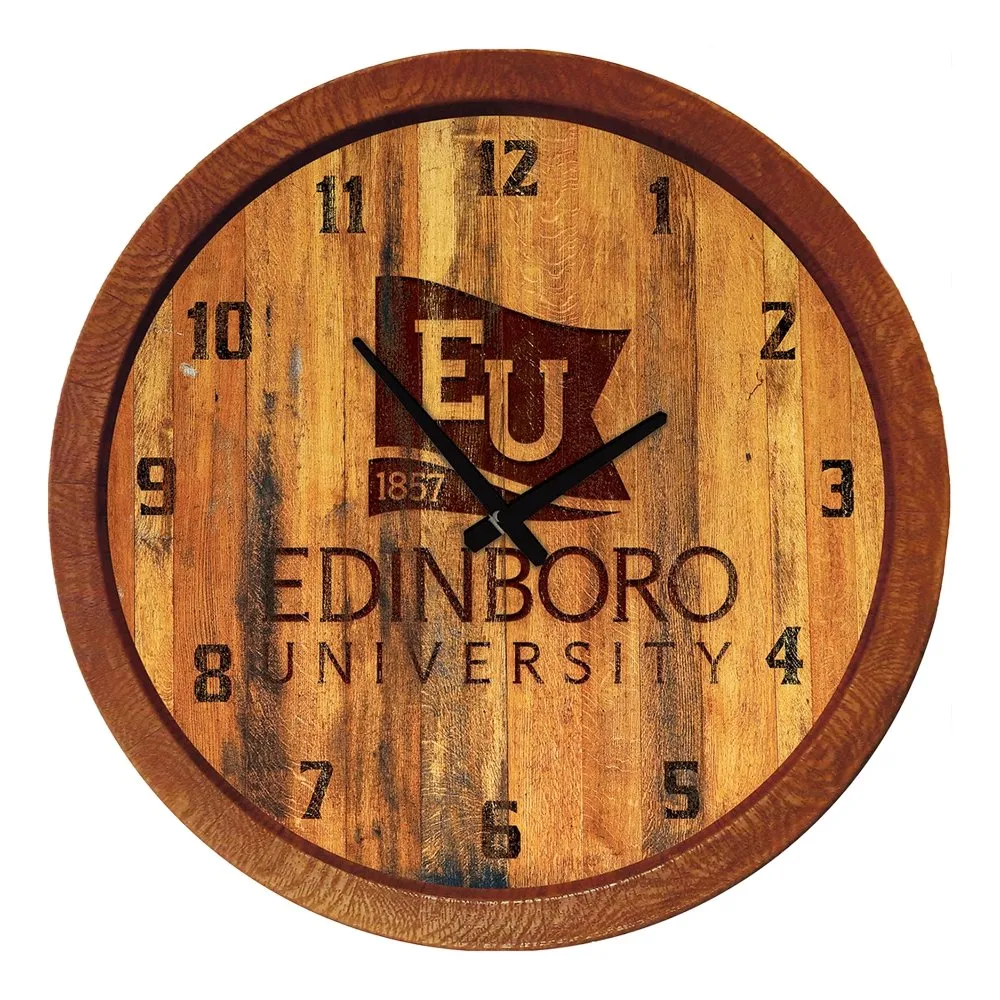 Edinboro Fighting Scots: Branded "Faux" Barrel Top Wall Clock