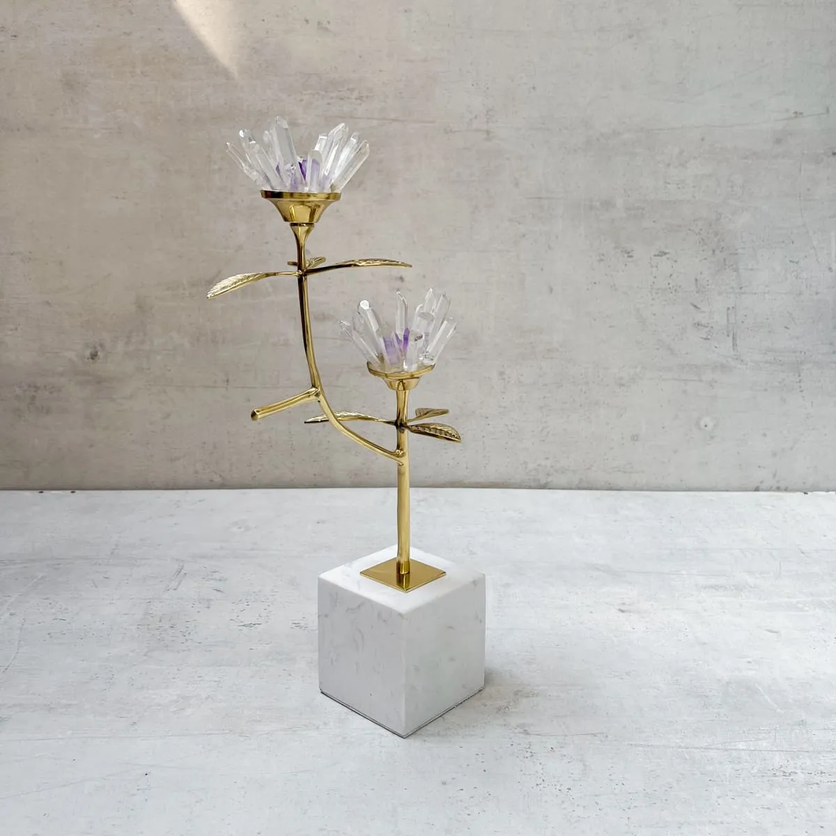 Edit House & Home-Home Artisan Camelia Eternal Blossom Brass and Crystal Sculpture