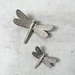 Edit House & Home-Home Artisan Seraphine Metal Dragonfly Wall Sculpture (Silver)  Set of 2