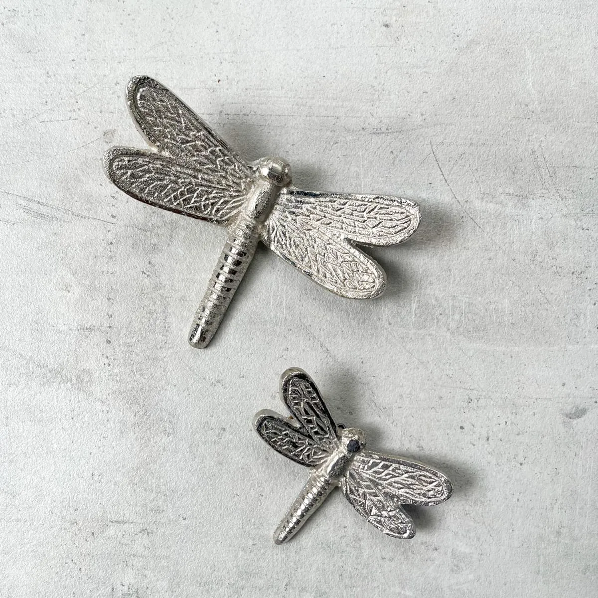 Edit House & Home-Home Artisan Seraphine Metal Dragonfly Wall Sculpture (Silver)  Set of 2