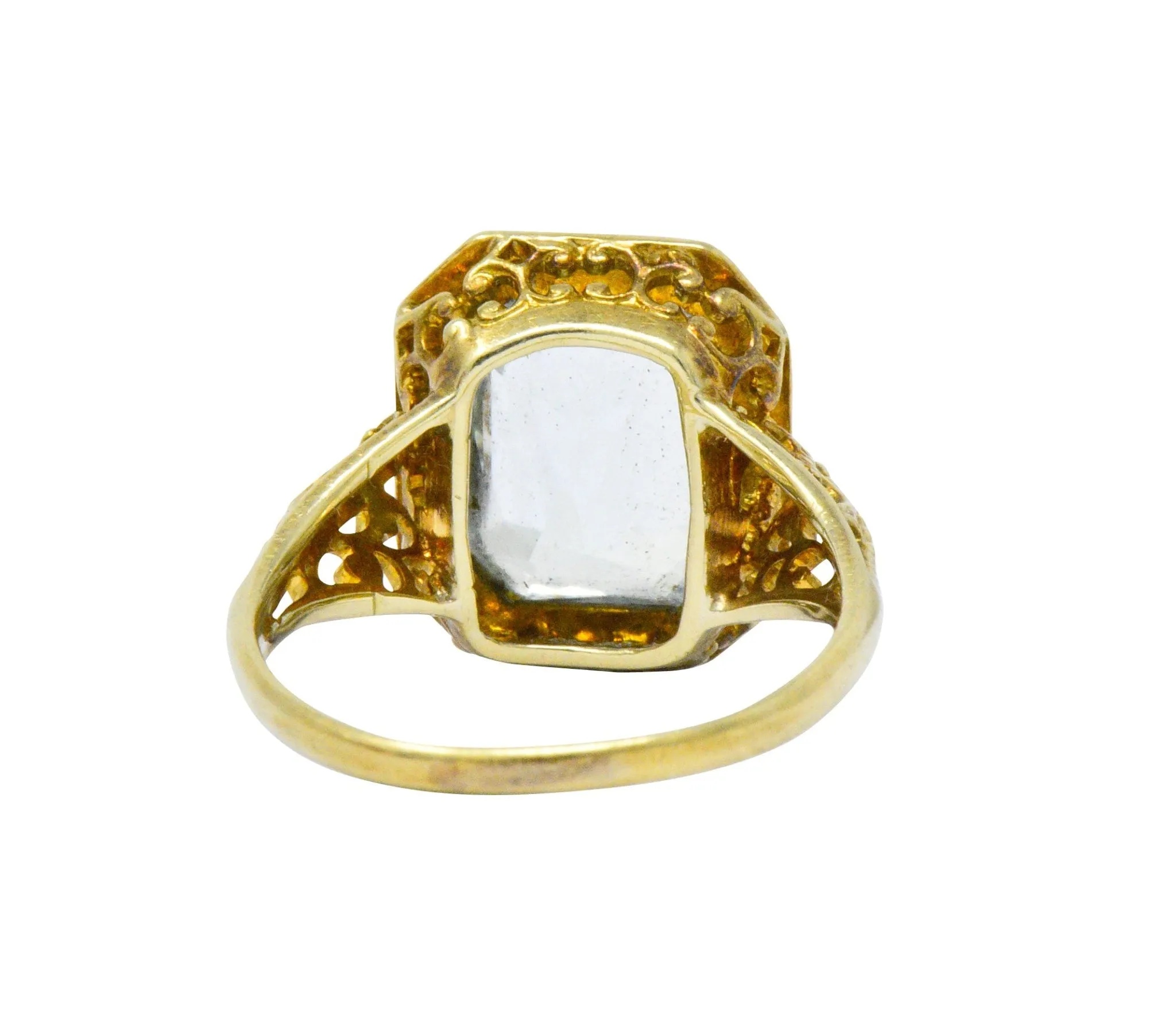 Edwardian 3.00 CTW Aquamarine Platinum-Topped 14 Karat Gold Ring