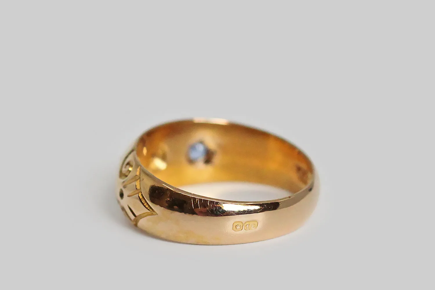 Edwardian Sapphire & Diamond Three Stone Ring