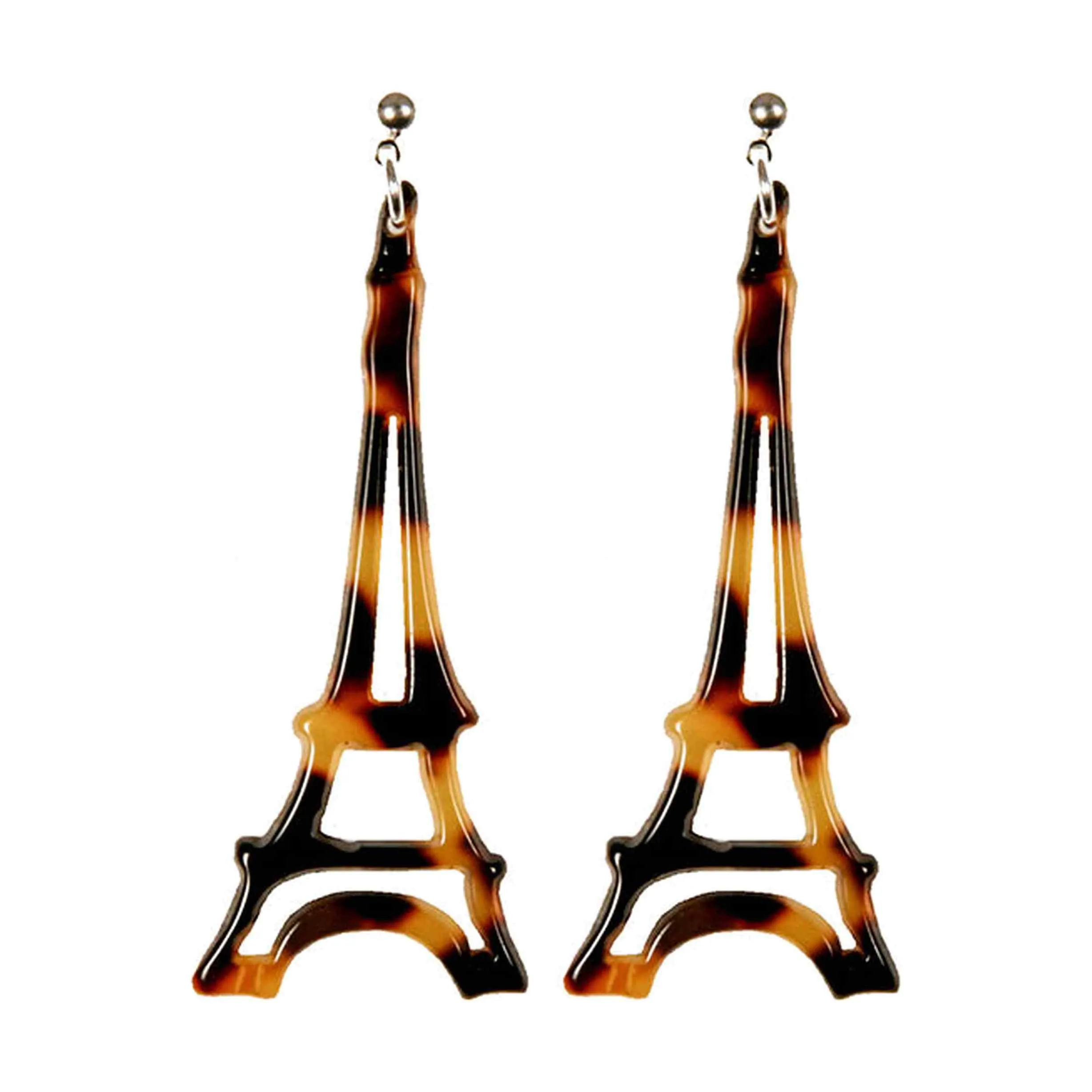 Eiffel Tower Medium Dark Tortoiseshell Stud Earrings