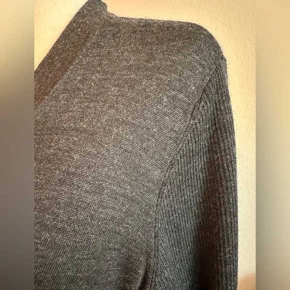 Eileen Fisher Charcoal Gray Open Front Cardigan Merino Wool Size 2X Lightweight