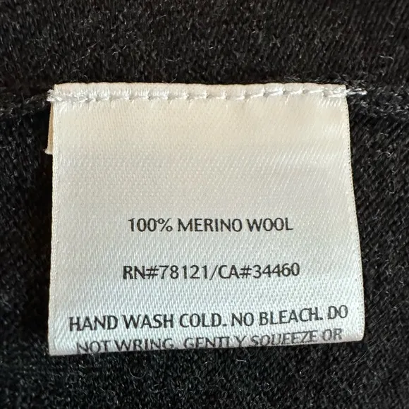 Eileen Fisher Charcoal Gray Open Front Cardigan Merino Wool Size 2X Lightweight