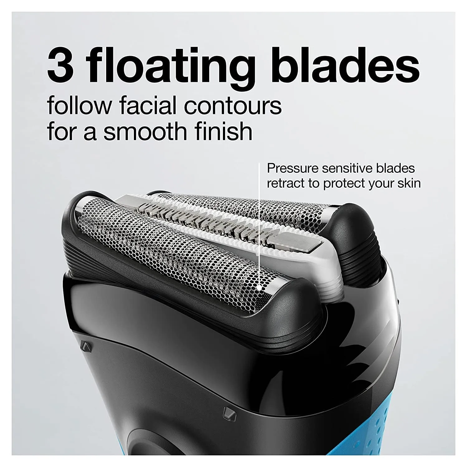 Electric Series 3 Razor with Precision Trimmer, Rechargeable, Wet & Dry Foil Shaver for Men, Blue/Black, 4 Piece