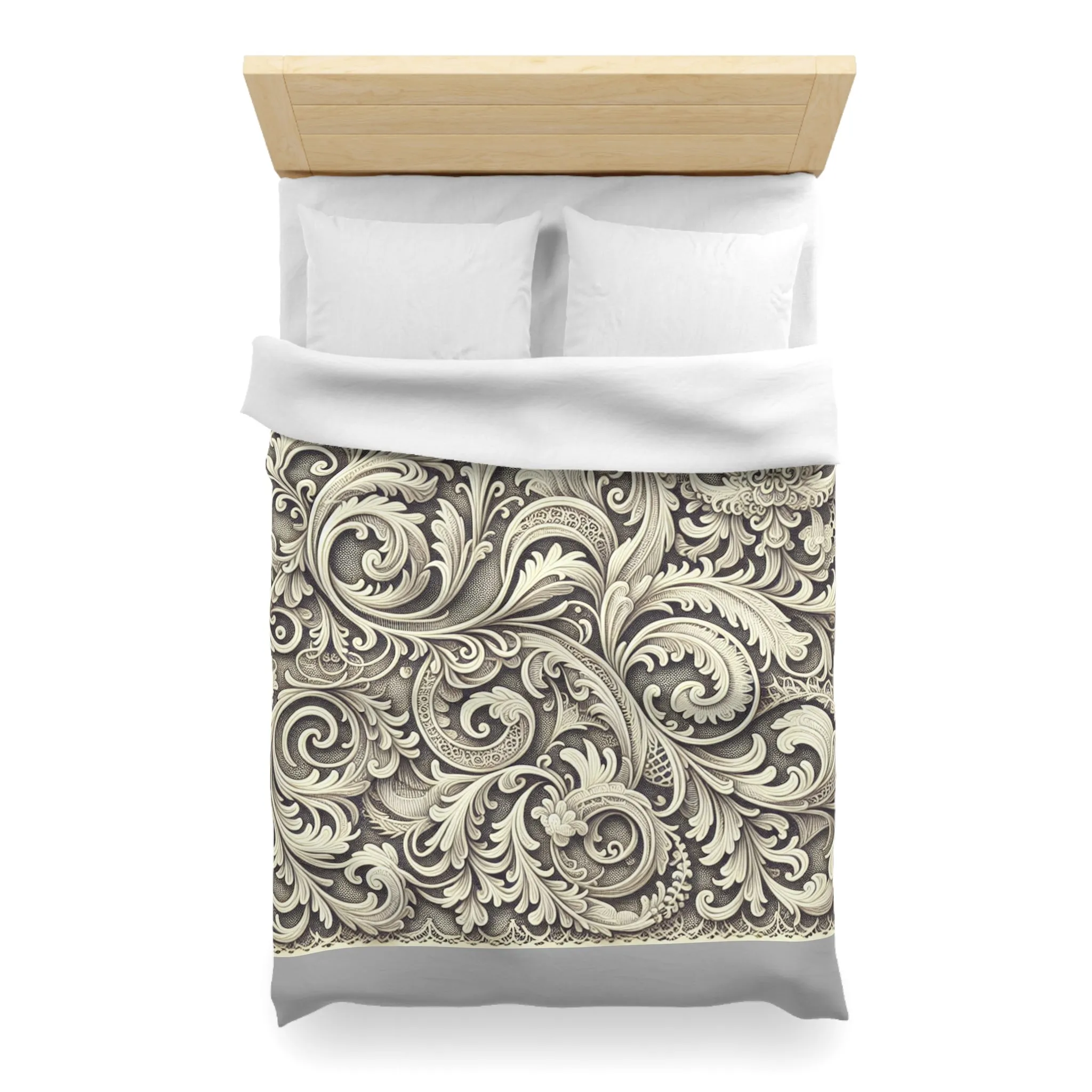 Elegant Floral Microfiber Duvet Cover - Luxury Bedding Decor