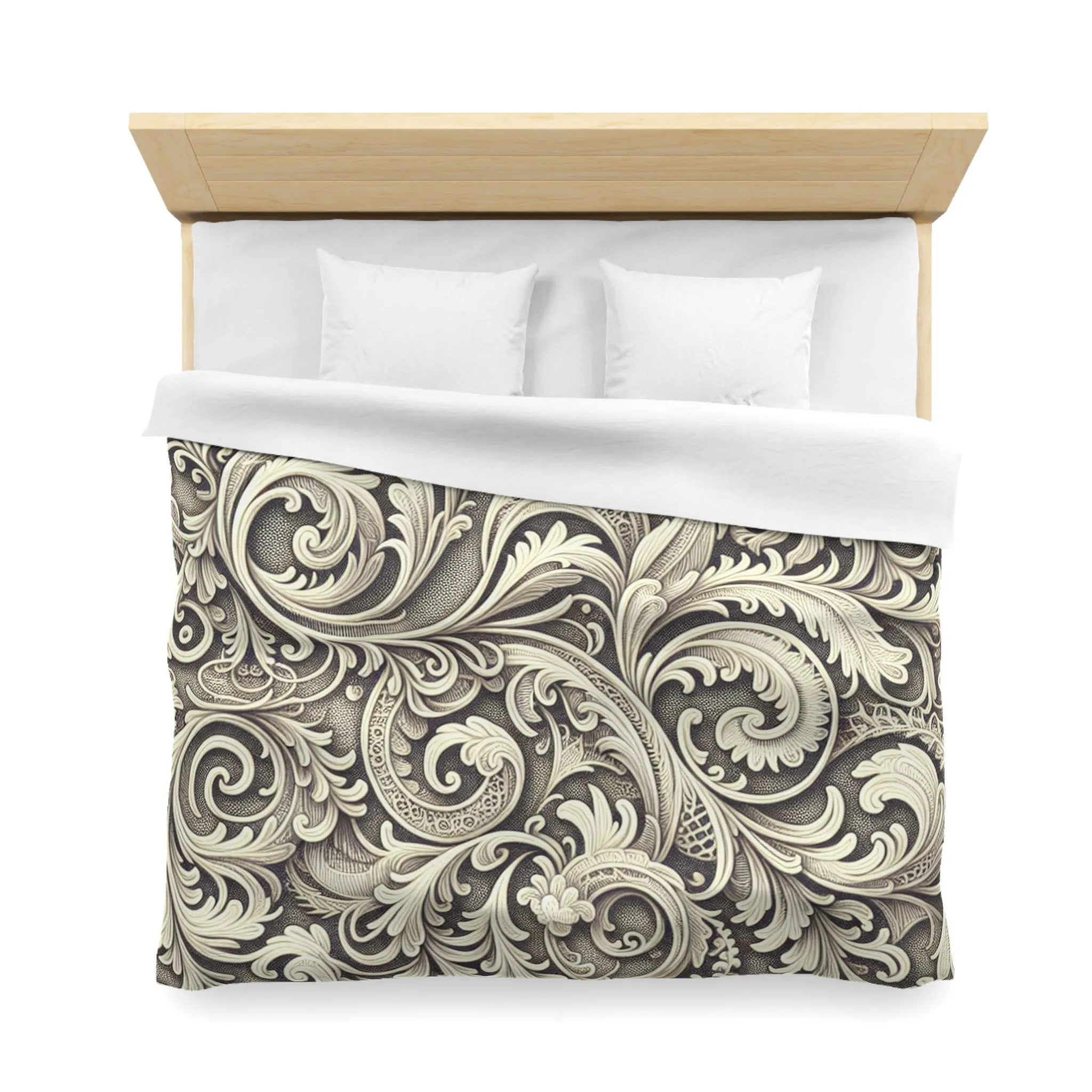 Elegant Floral Microfiber Duvet Cover - Luxury Bedding Decor