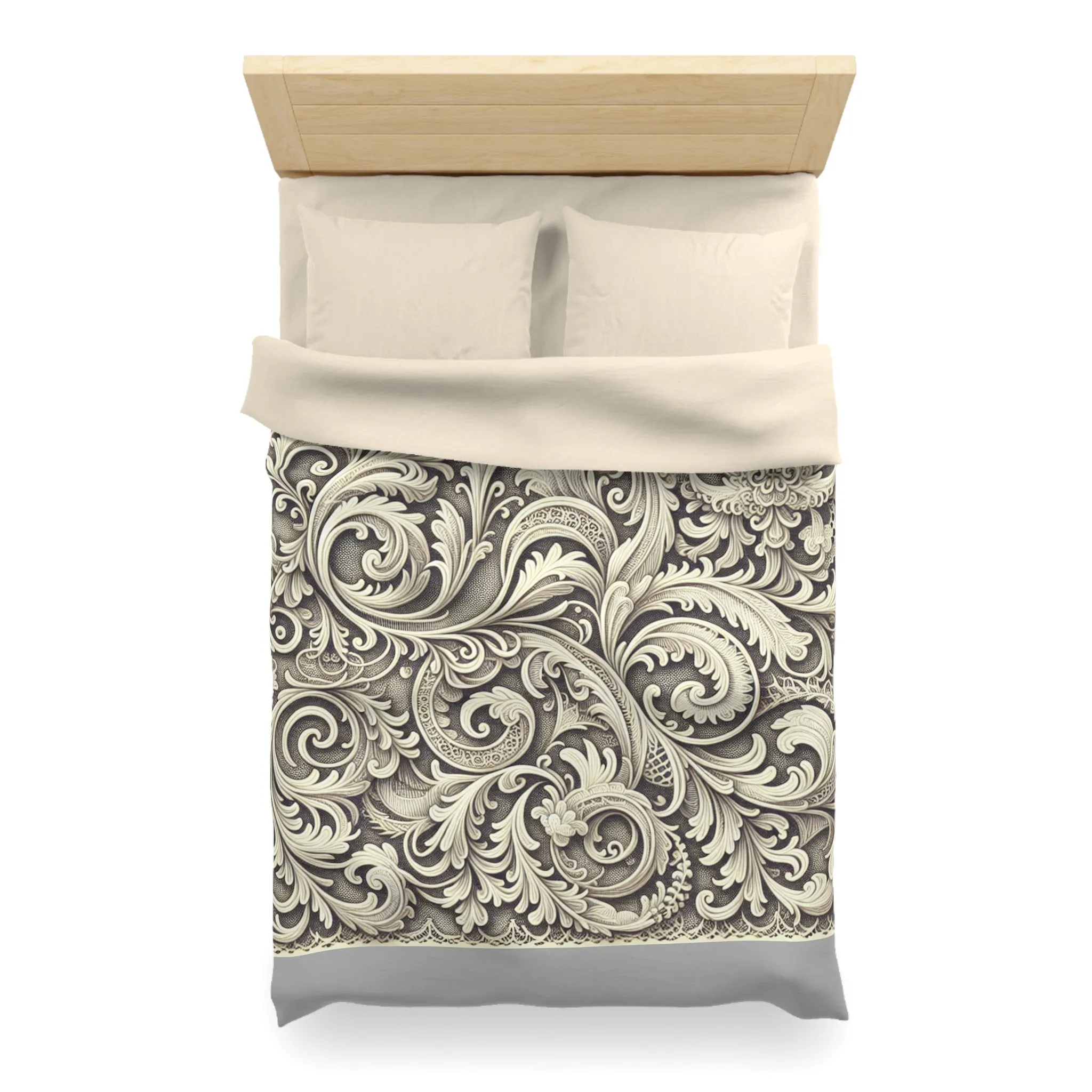 Elegant Floral Microfiber Duvet Cover - Luxury Bedding Decor