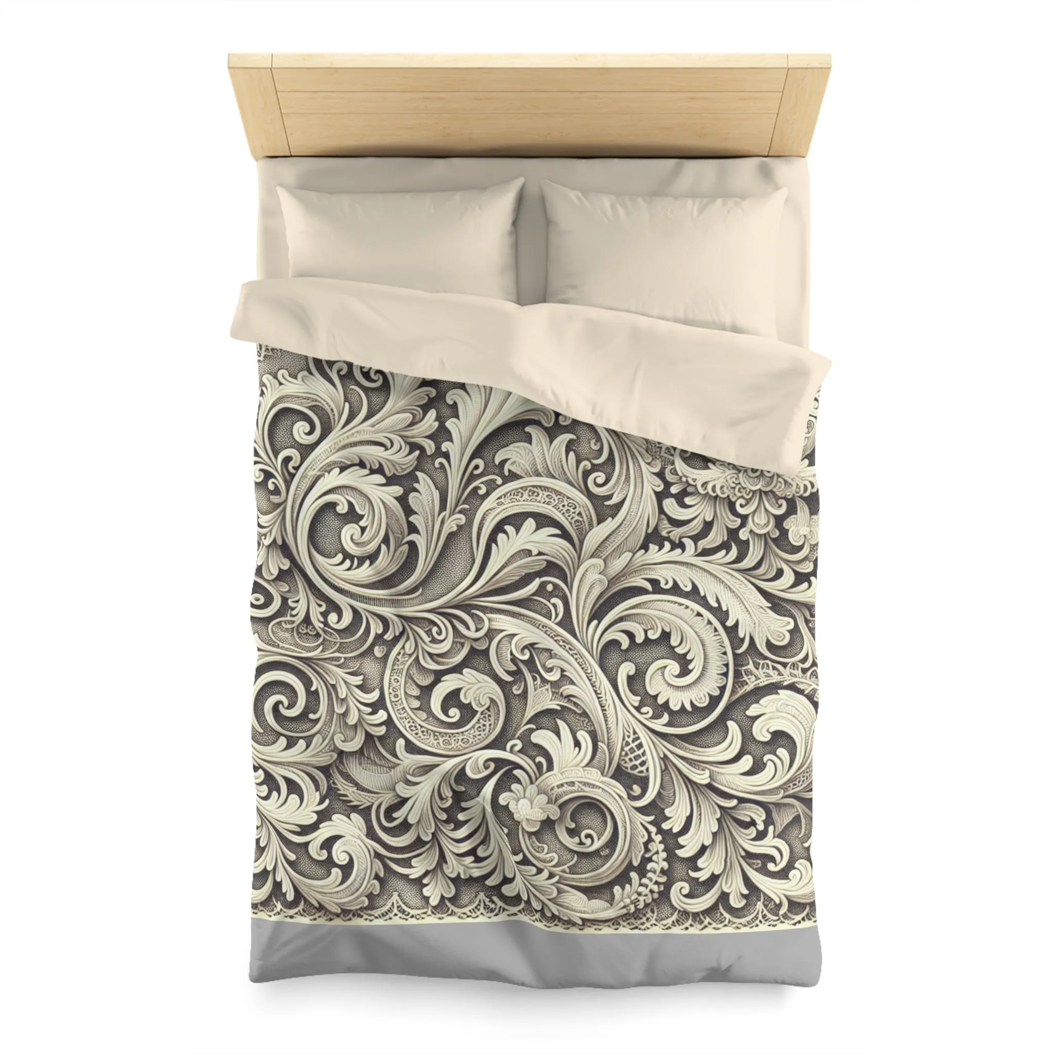 Elegant Floral Microfiber Duvet Cover - Luxury Bedding Decor