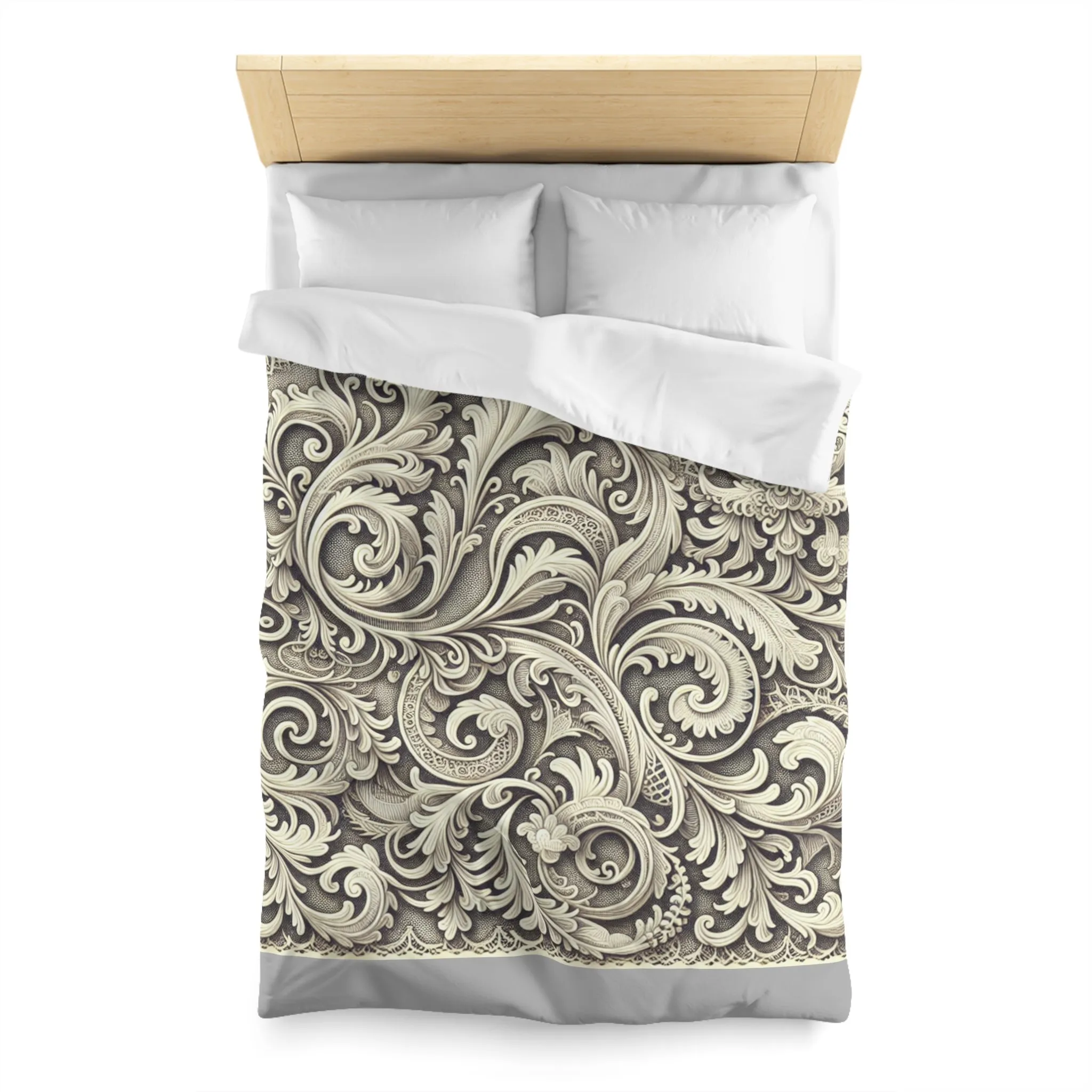 Elegant Floral Microfiber Duvet Cover - Luxury Bedding Decor