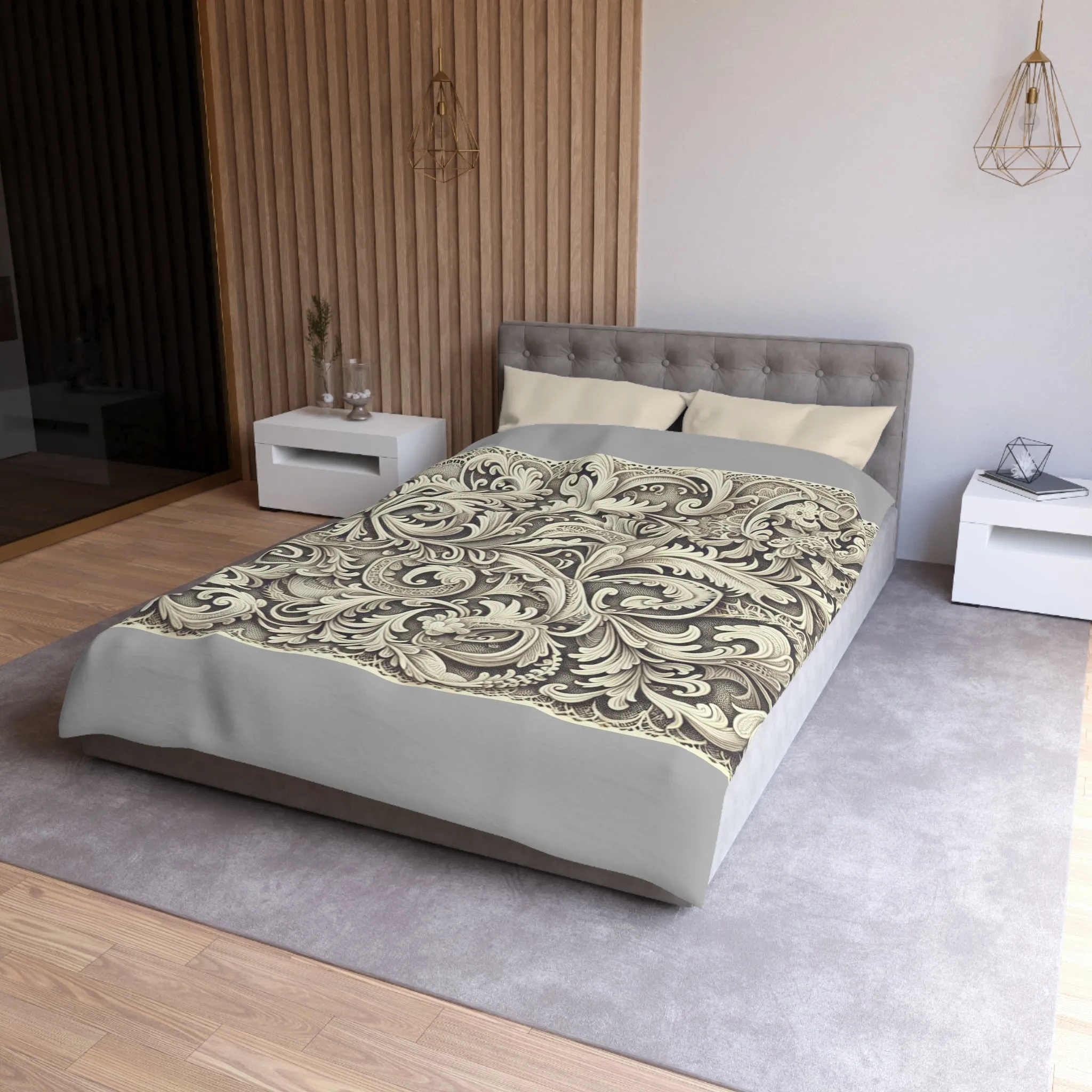 Elegant Floral Microfiber Duvet Cover - Luxury Bedding Decor