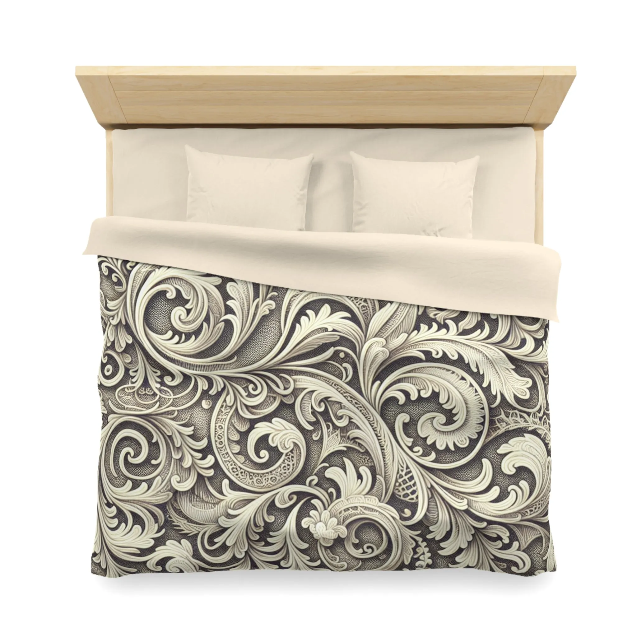 Elegant Floral Microfiber Duvet Cover - Luxury Bedding Decor
