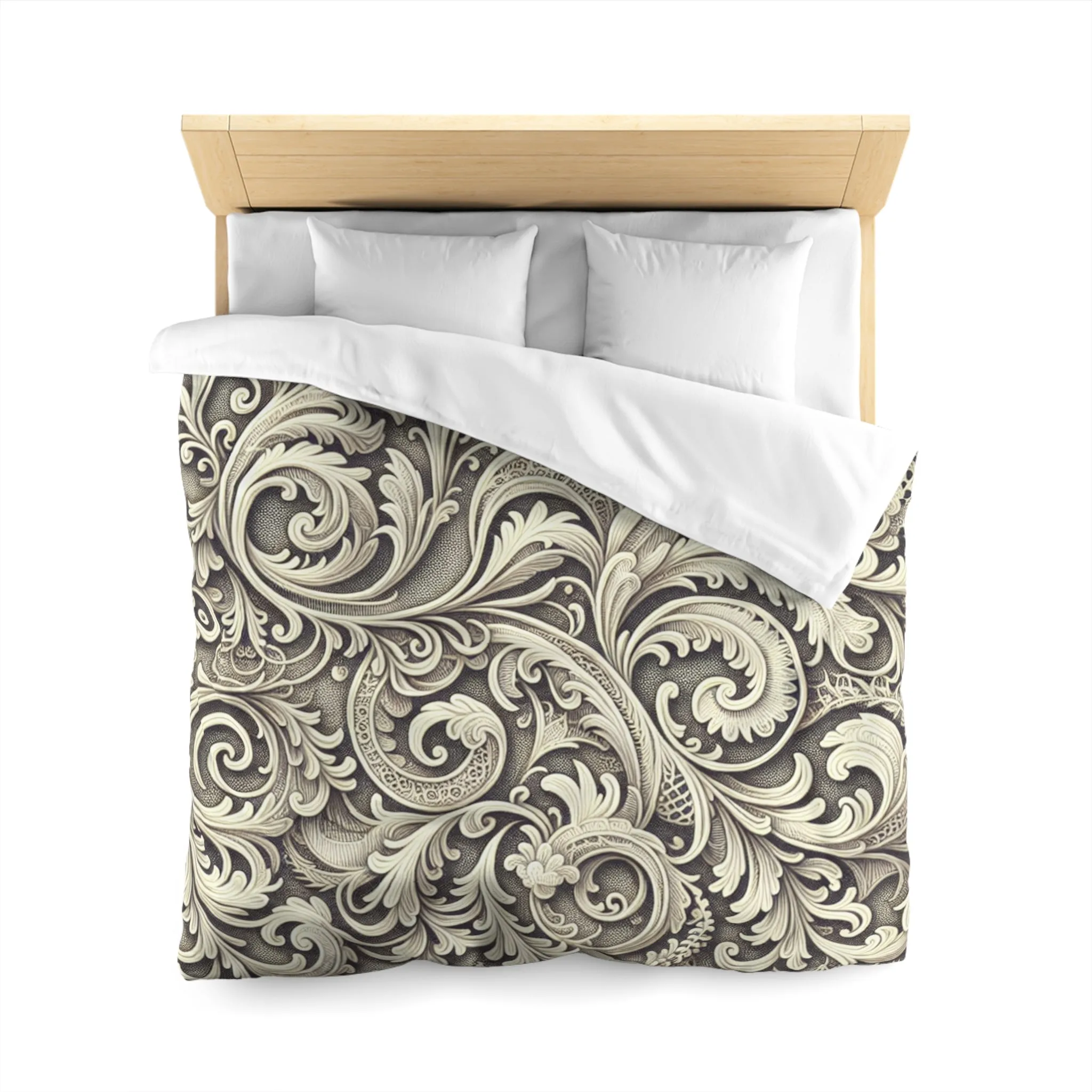 Elegant Floral Microfiber Duvet Cover - Luxury Bedding Decor