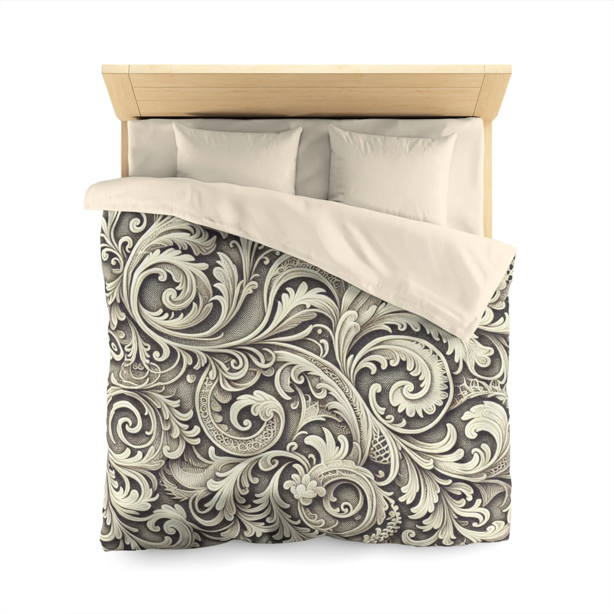 Elegant Floral Microfiber Duvet Cover - Luxury Bedding Decor