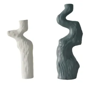 Elegant Twist Ceramic Vase for Dried Flowers