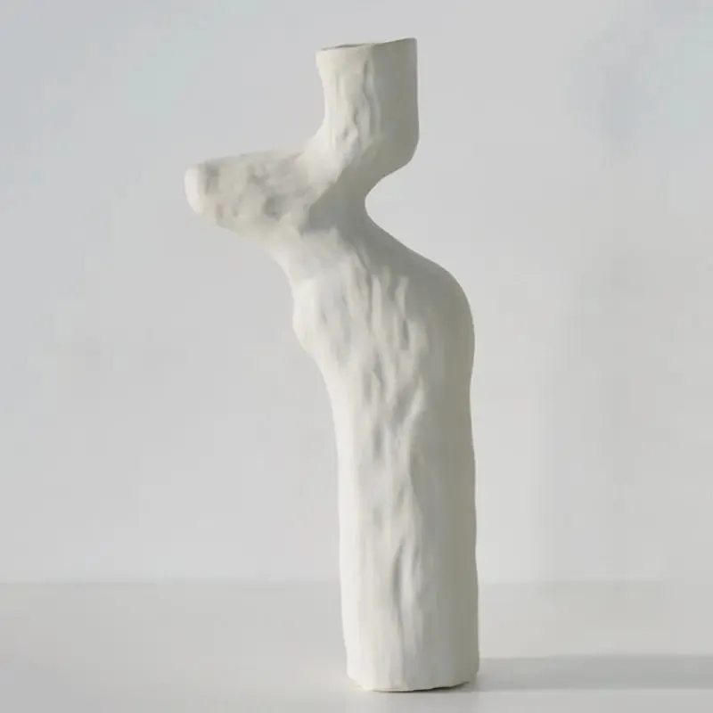 Elegant Twist Ceramic Vase for Dried Flowers
