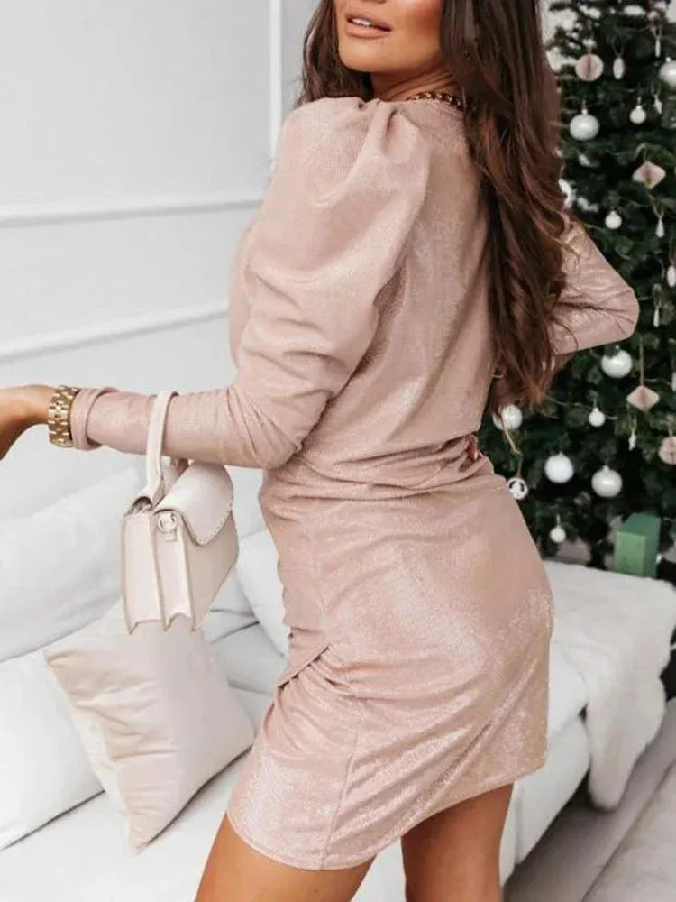 Elegant V-Neck Spaghetti Strap Backless Slit Evening Dress