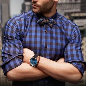 elegant watches for men: 40mm Dial, 6.5mm Slim Case, 3 Bar Water Resistance