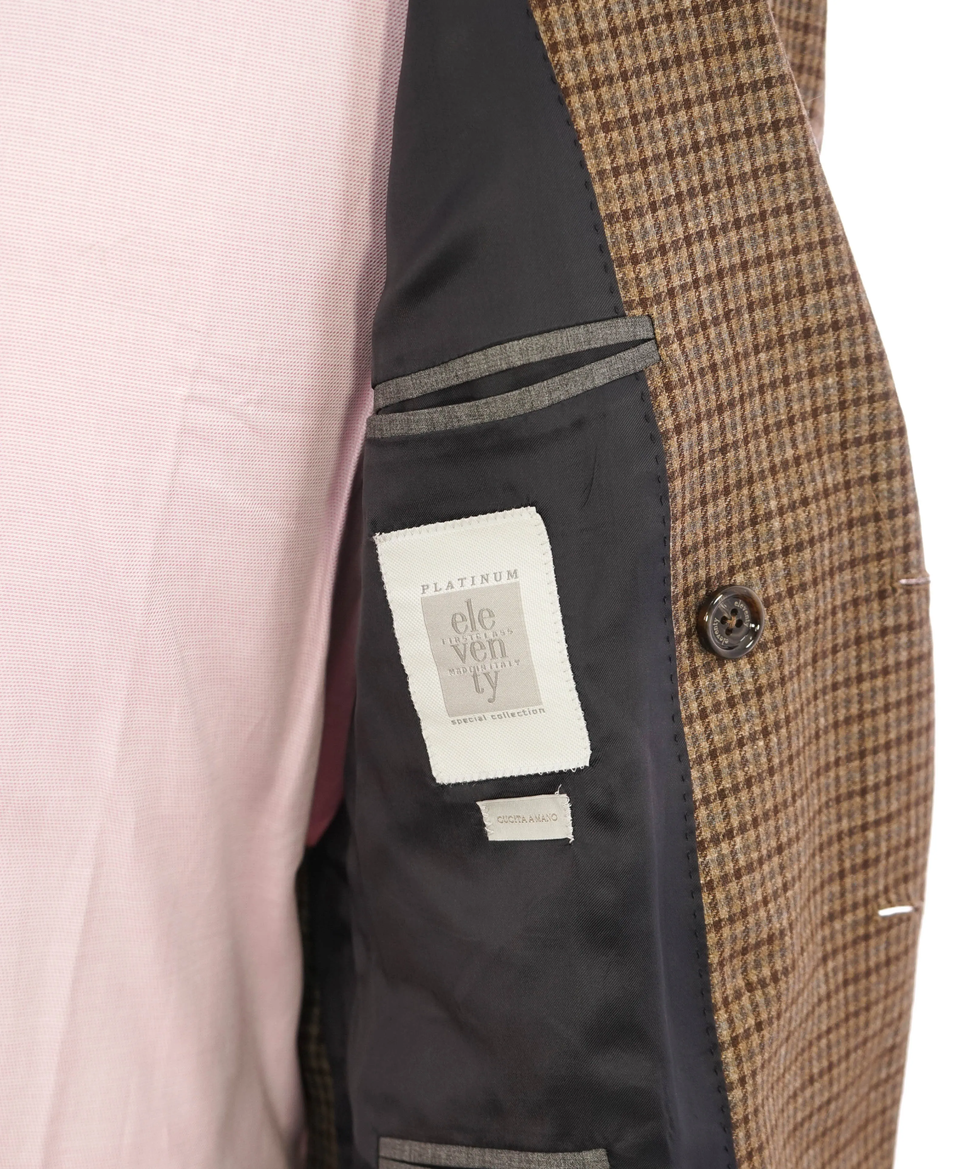 ELEVENTY - By ERMENEGILDO ZEGNA "Wool/Linen/Silk" Brown Blazer - 40 (50 EU)