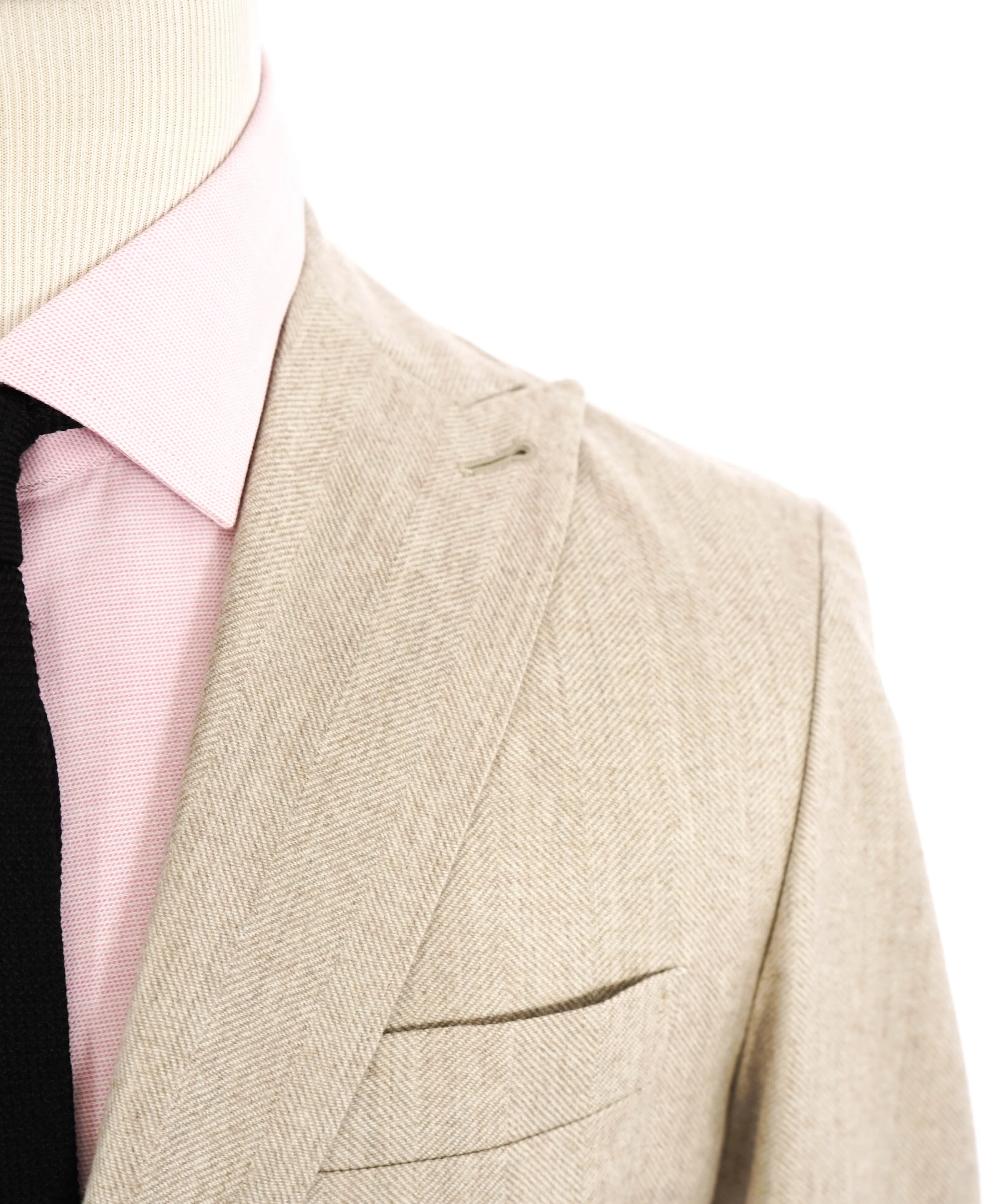 ELEVENTY - Neutral HERRINGBONE Patch Pocket Peak Lapel Blazer - 40 (50 EU)
