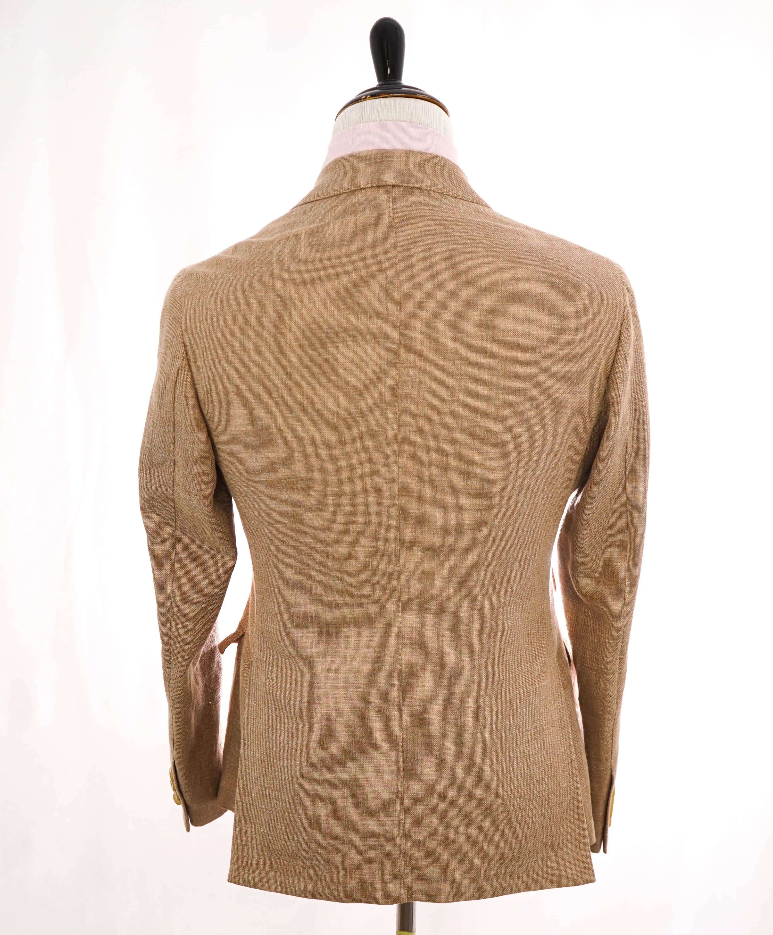 ELEVENTY - "WOOL & LINEN" Peak Lapel Camel Summer Suit - 40 (50 EU)