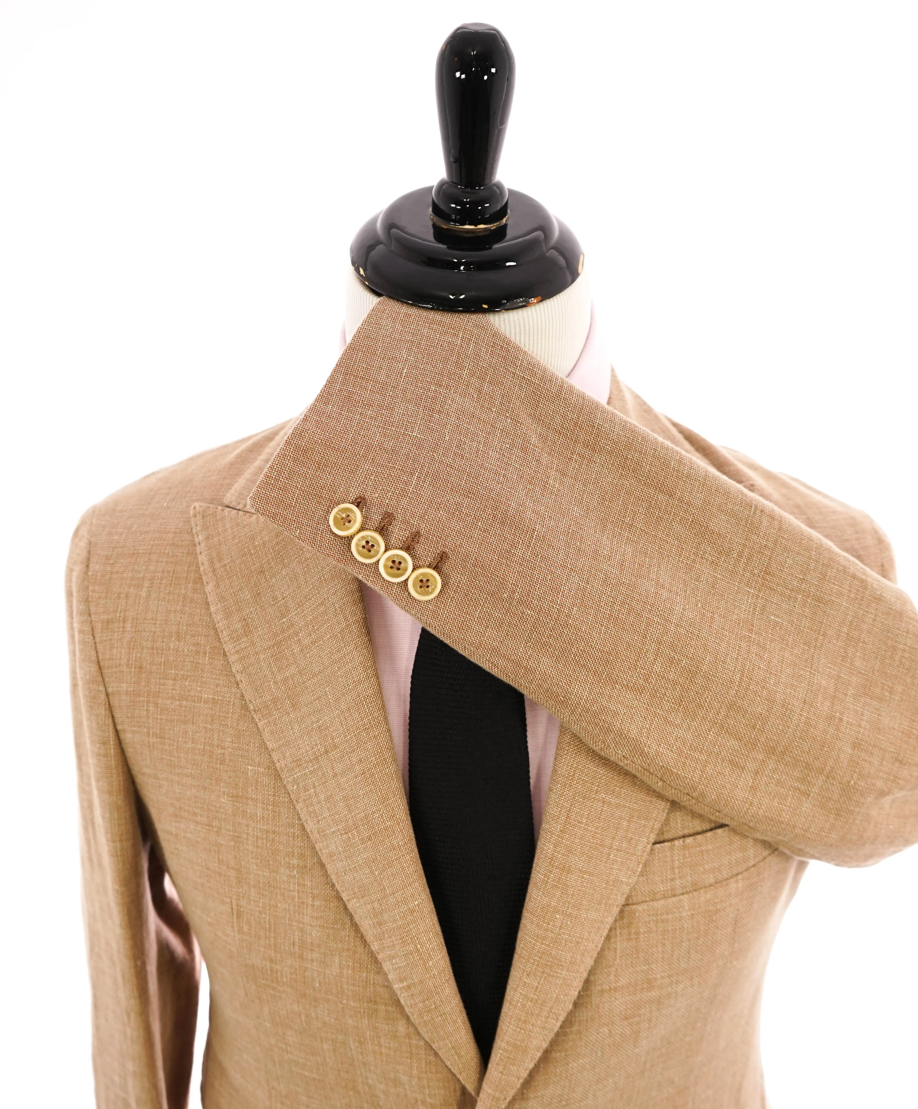ELEVENTY - "WOOL & LINEN" Peak Lapel Camel Summer Suit - 40 (50 EU)