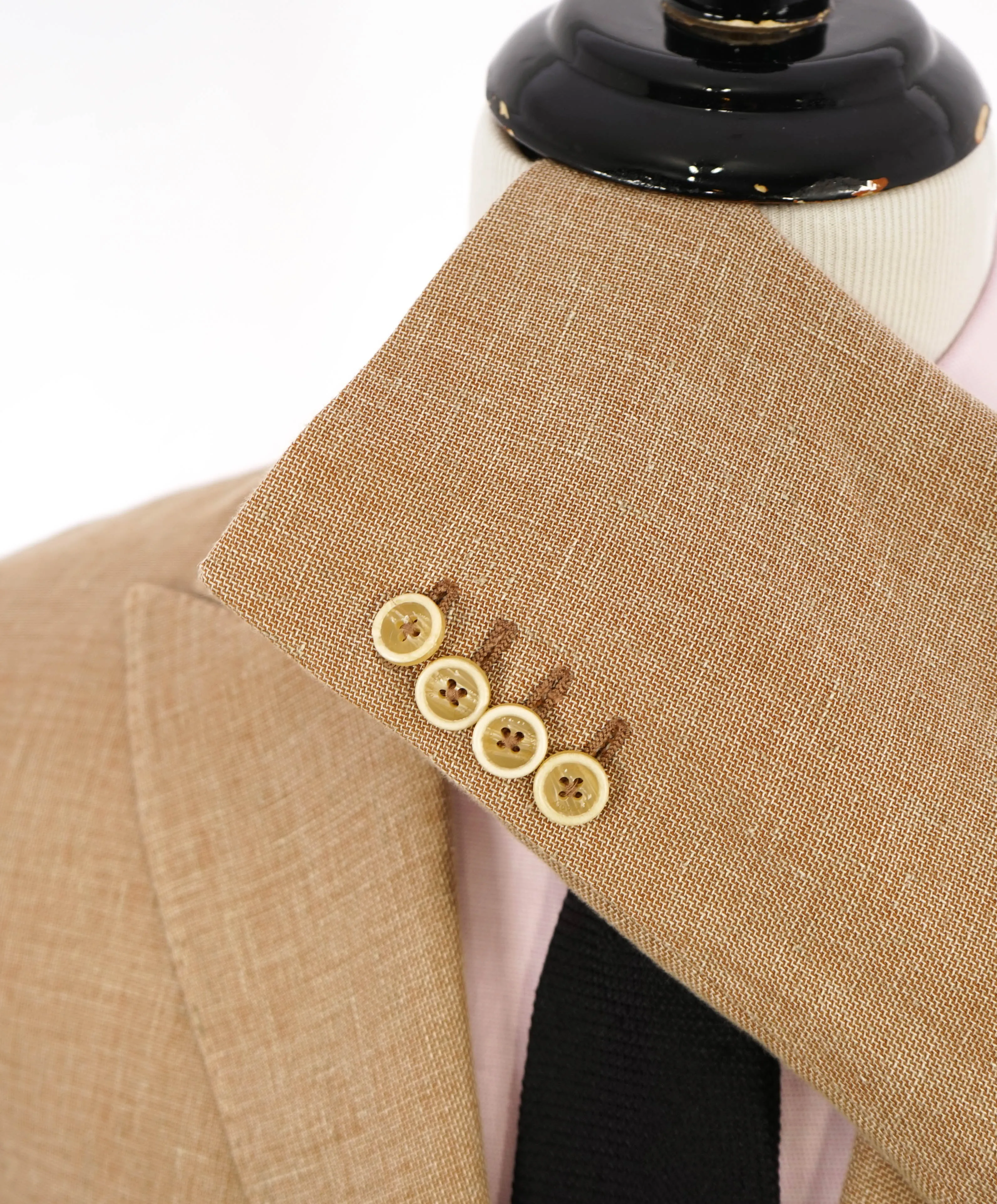 ELEVENTY - "WOOL & LINEN" Peak Lapel Camel Summer Suit - 40 (50 EU)