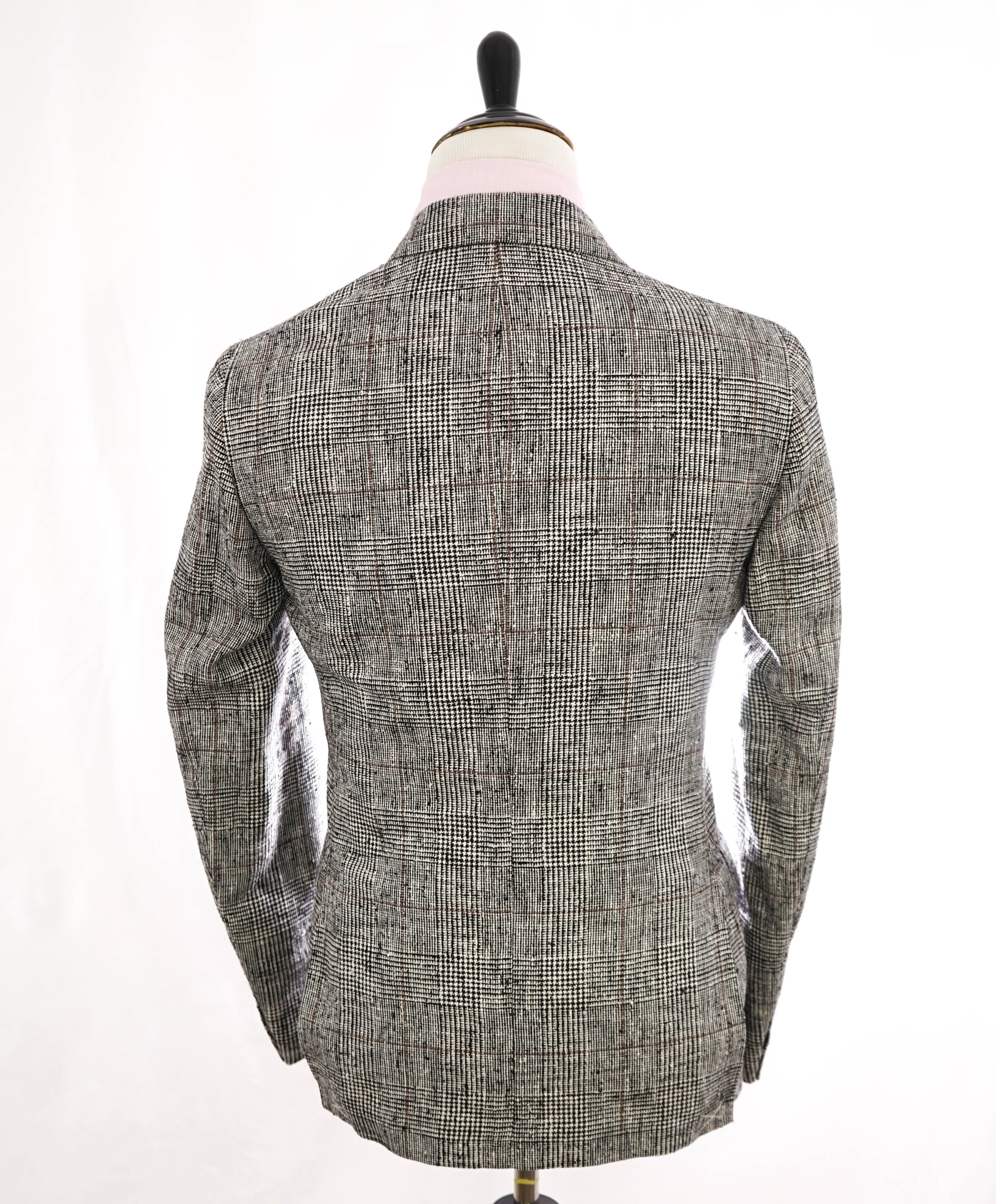 ELEVENTY - "WOOL/SILK/LINEN" PLATINUM Black & Ivory Fleck Suit - 40 (50 EU)