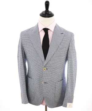 ELEVENTY - SEERSUCKER Blue Gingham Check White Button Blazer - 38 (48 EU)