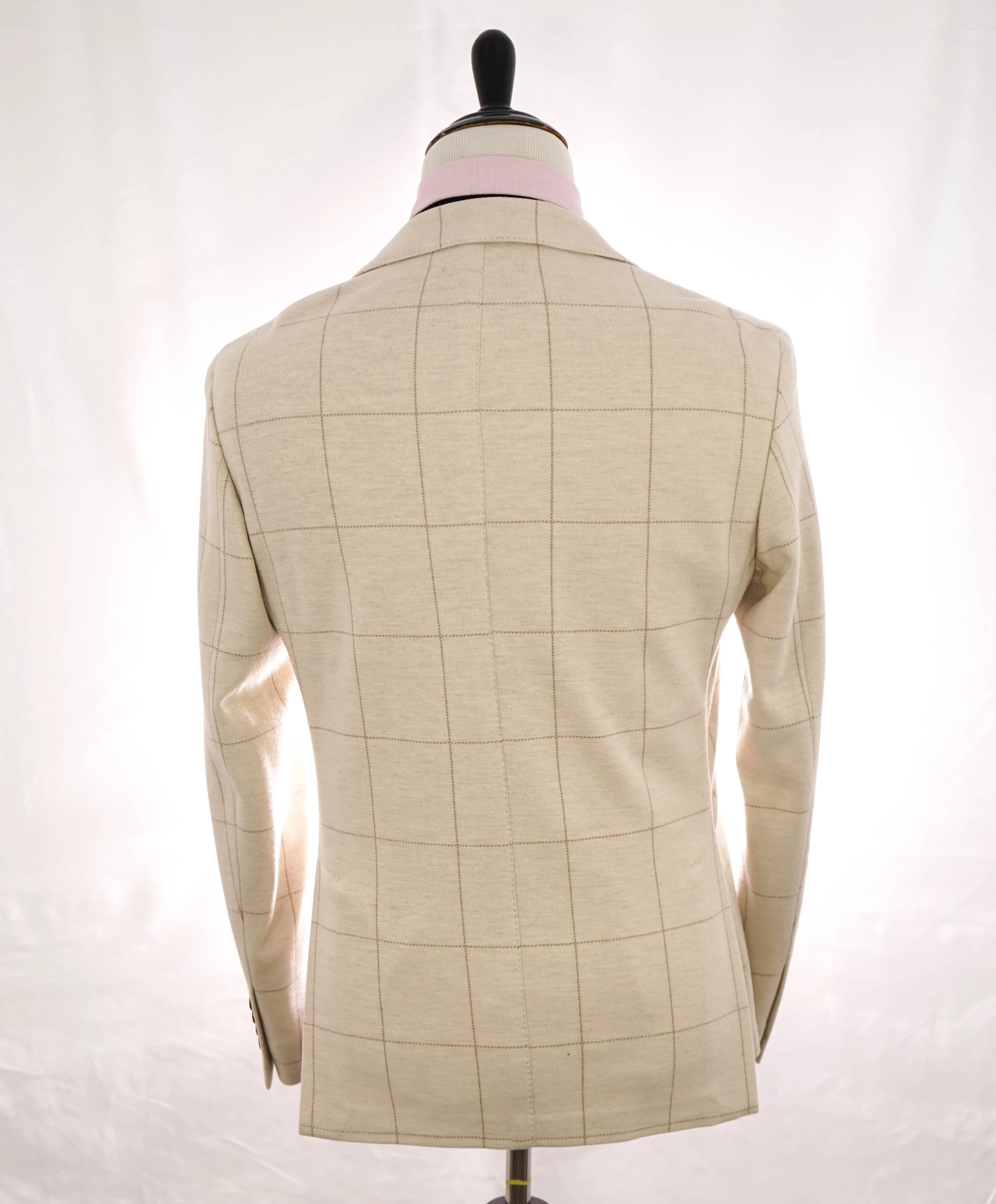 ELEVENTY - Windowpane Beige & Ivory Sweater Jacket Blazer - 40US (50 EU)