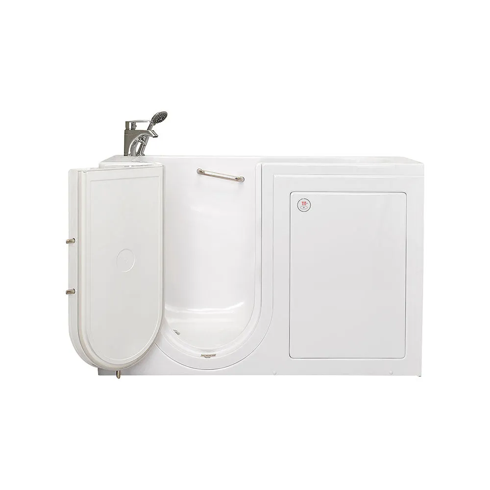 Ella Lounger 27"x60" Acrylic Soaking Walk-In-Bathtub, Left Outward Swing Door, Heated Seat,  2 Piece Fast Fill Faucet, 2" Dual Drain