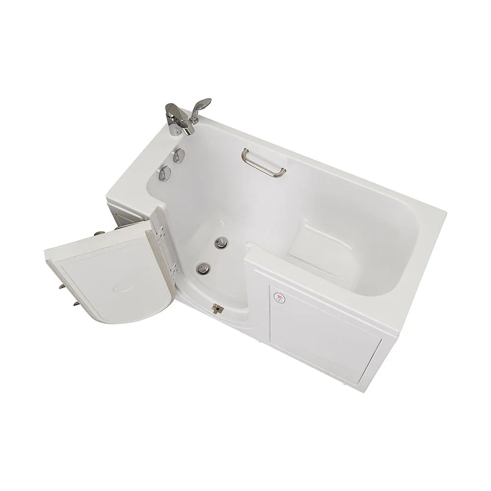 Ella Lounger 27"x60" Acrylic Soaking Walk-In-Bathtub, Left Outward Swing Door, Heated Seat,  2 Piece Fast Fill Faucet, 2" Dual Drain