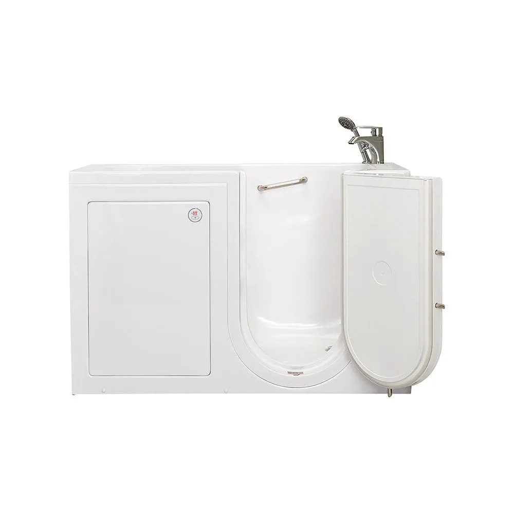 Ella Lounger 27"x60" Acrylic Soaking Walk-In-Bathtub, Right Outward Swing Door, Heated Seat,  2 Piece Fast Fill Faucet, 2" Dual Drain