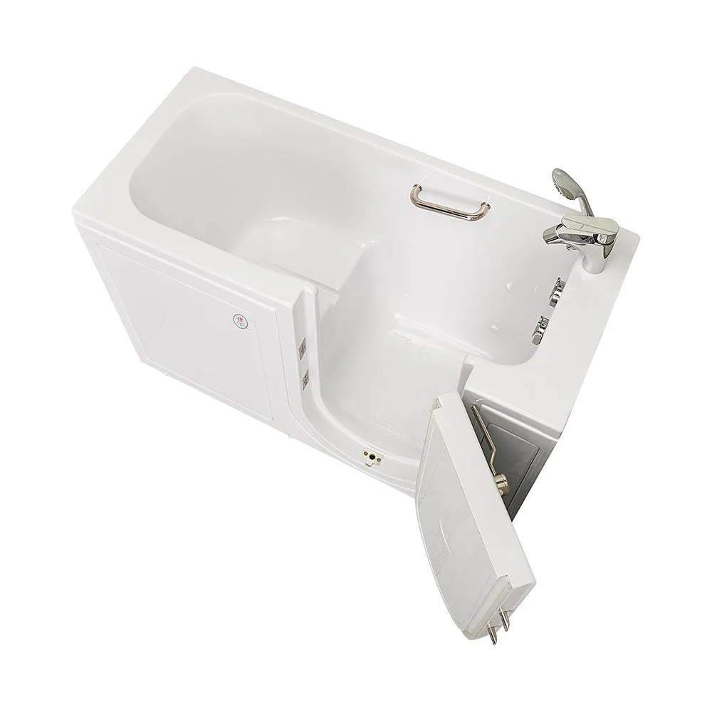 Ella Lounger 27"x60" Acrylic Soaking Walk-In-Bathtub, Right Outward Swing Door, Heated Seat,  2 Piece Fast Fill Faucet, 2" Dual Drain