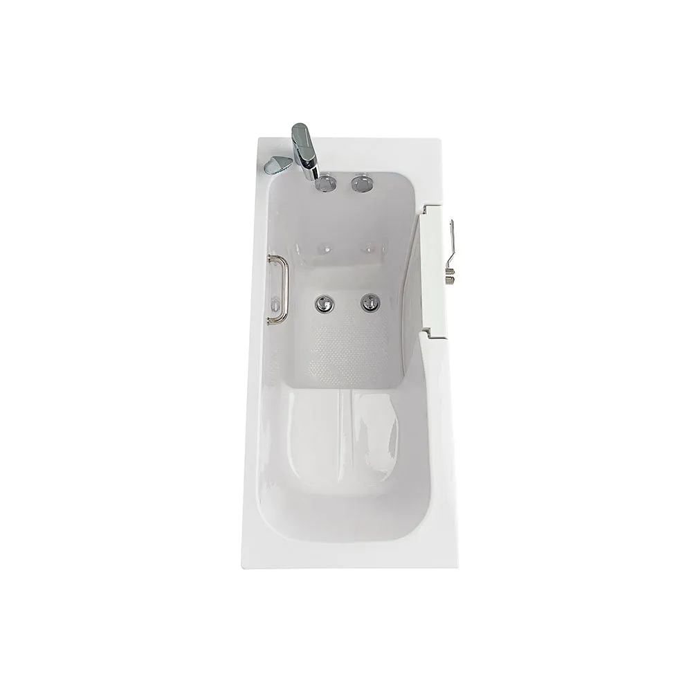 Ella Lounger 27"x60" Acrylic Soaking Walk-In-Bathtub, Right Outward Swing Door, Heated Seat,  2 Piece Fast Fill Faucet, 2" Dual Drain