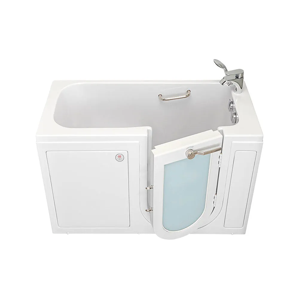 Ella Lounger 27"x60" Acrylic Soaking Walk-In-Bathtub, Right Outward Swing Door, Heated Seat,  2 Piece Fast Fill Faucet, 2" Dual Drain