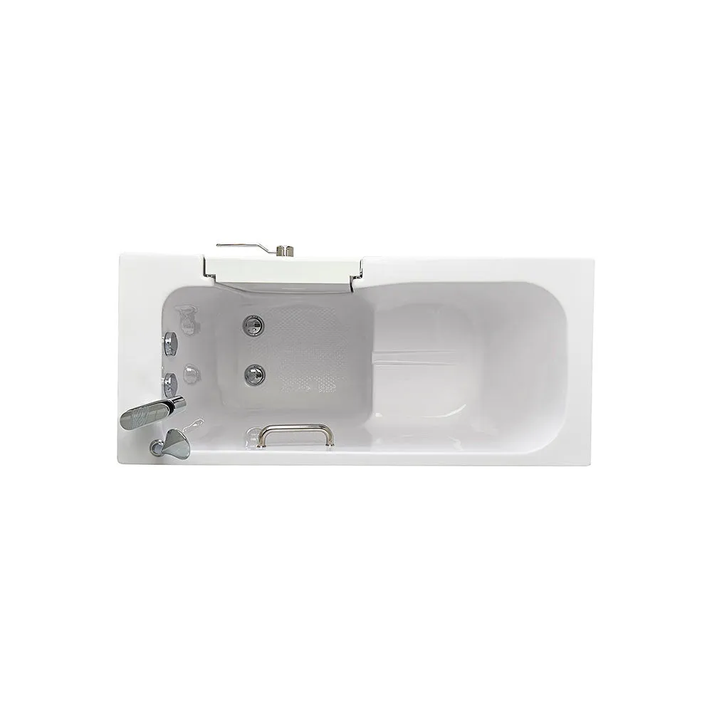 Ella Lounger 27"x60" Acrylic Soaking Walk-In-Bathtub, Right Outward Swing Door, Heated Seat,  2 Piece Fast Fill Faucet, 2" Dual Drain