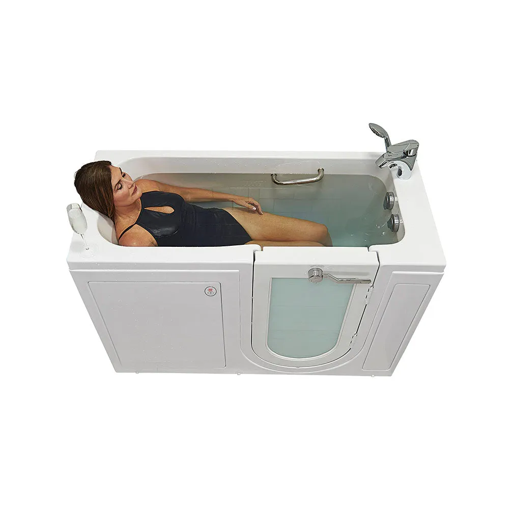 Ella Lounger 27"x60" Acrylic Soaking Walk-In-Bathtub, Right Outward Swing Door, Heated Seat,  2 Piece Fast Fill Faucet, 2" Dual Drain