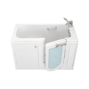 Ella Lounger 27"x60" Acrylic Soaking Walk-In-Bathtub, Right Outward Swing Door, Heated Seat,  2 Piece Fast Fill Faucet, 2" Dual Drain