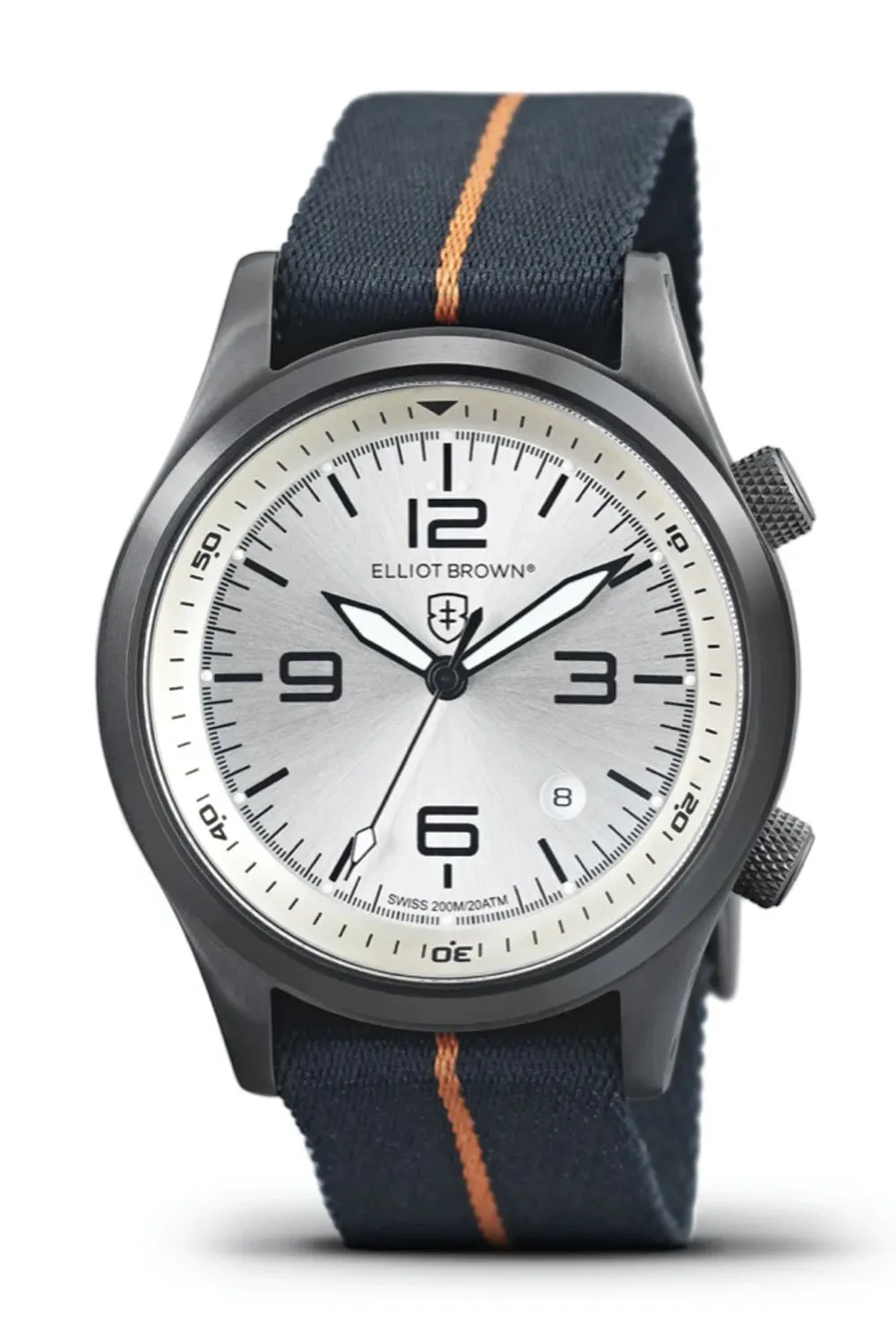 ELLIOT BROWN 202-009-N17 Canford 44mm Gunmetal Grey Stainless Steel Quartz Watch - Silver Dial